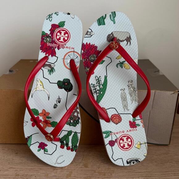 Tory Burch Multicolor Flip Flops Women Sandals - SZ 8 - Picture 2 of 8